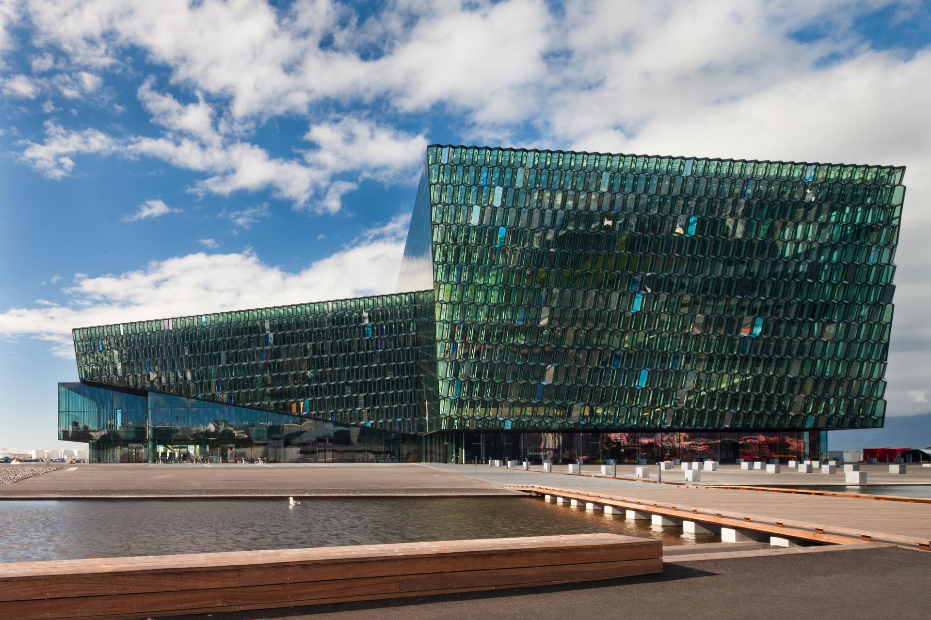 Harpa Concert Hall and Conference Centre in Reykjavik, Iceland, is designed by Henning Larsen Architects and Battered Architects. The facade was developed by Henning Larsen Architects in collaboration with the artist Olafur Eliasson. Photo by Nic Lehoux *** EDITORIAL USE ONLY ***